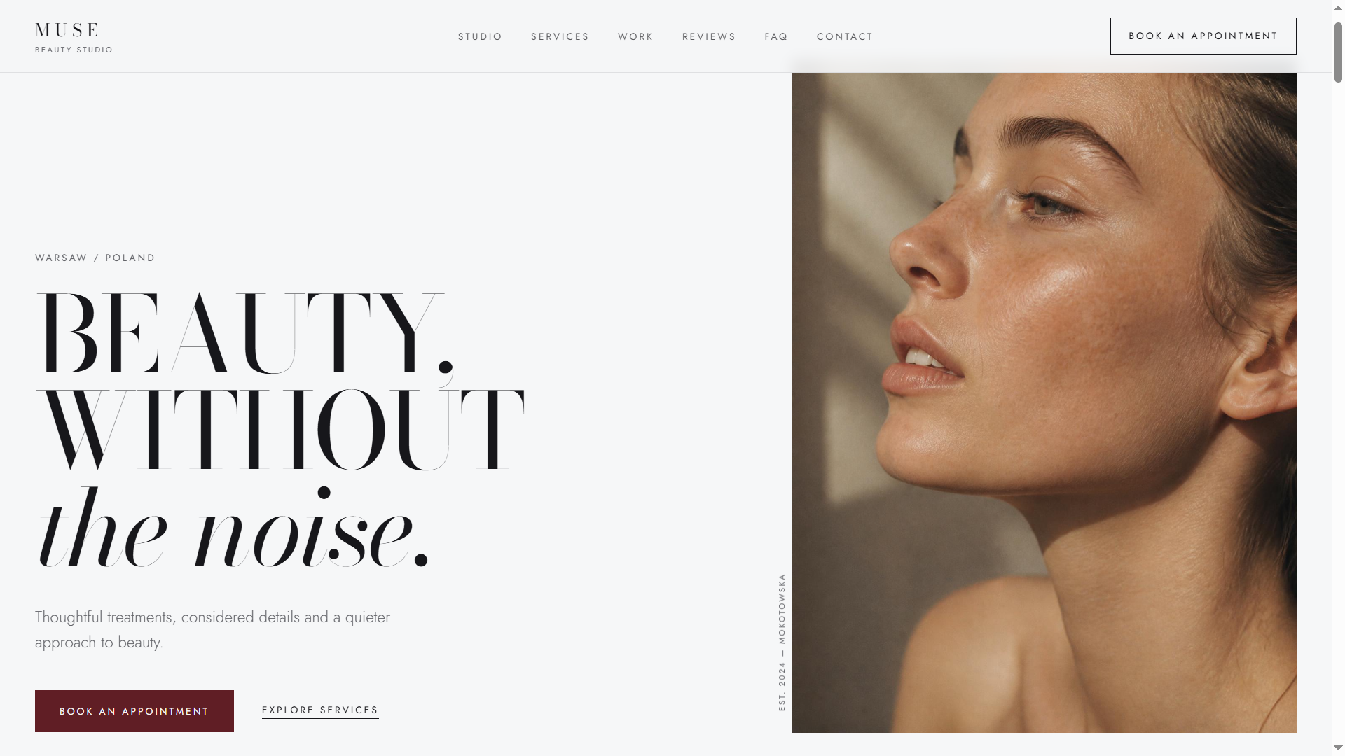 Muse Studio — beauty editorial website by STUDIO K